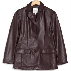 Faux Leather Blazer